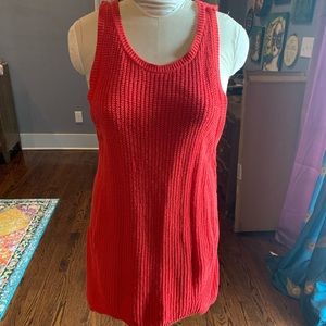 Red sweater tunic tank